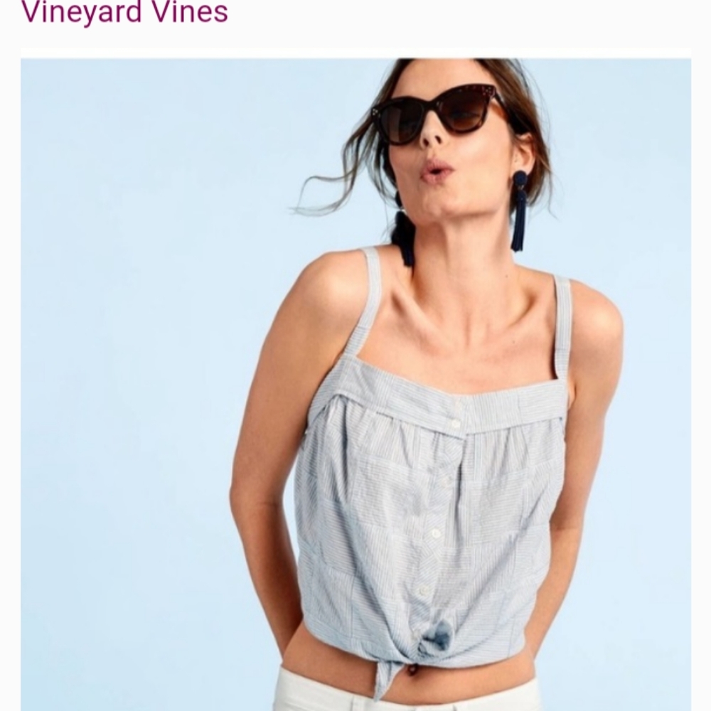 Vineyard Vines Patchwork Tank Adjustable Straps S… - image 1